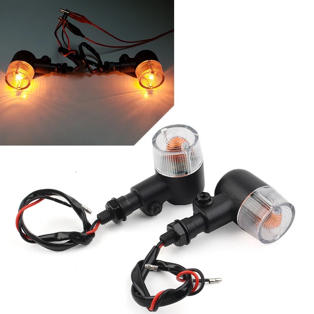 Motorcycle 12V Amber Turn Signal Brake Light 10mm For Harley Clear