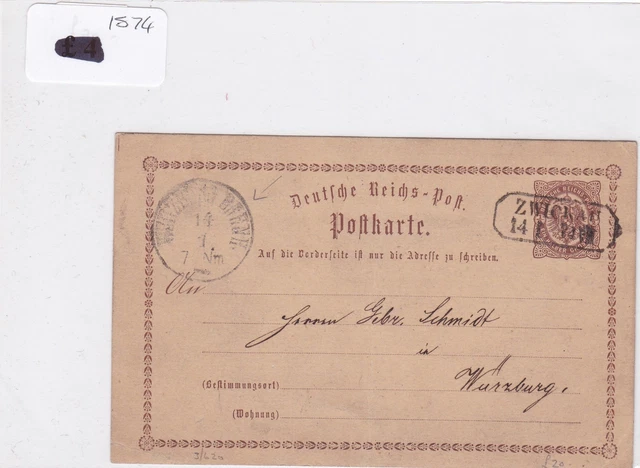 German Postal History Stamps Cover 1874  Ref 8773