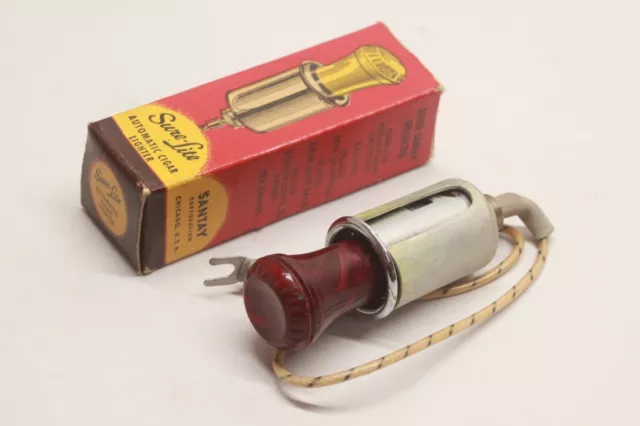 NOS Vintage 1940's Car Truck Accessory CIGAR LIGHTER ASSEMBLY Dash Part SANTAY