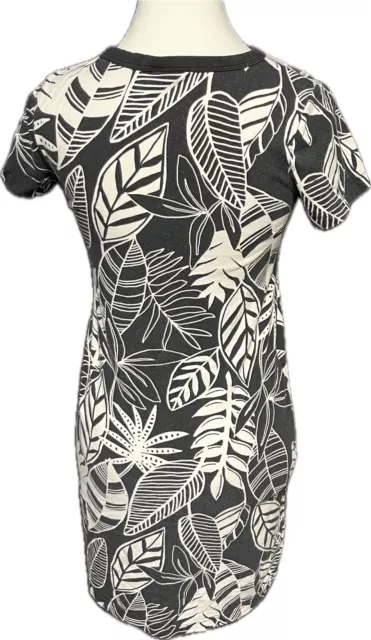 Old Navy Women’s XS- Black Gray White Short Sleeve Tropical Dress 3