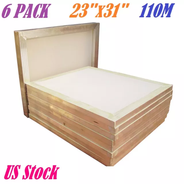 6 PACK 23" x 31" Aluminum Silk Screen Printing Screens Frame with 110 Mesh