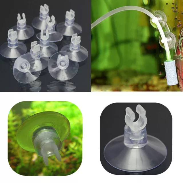 10 x Aquarium Fish Tank Suction Cup Sucker Holder For Air Line Tube Hose Pump