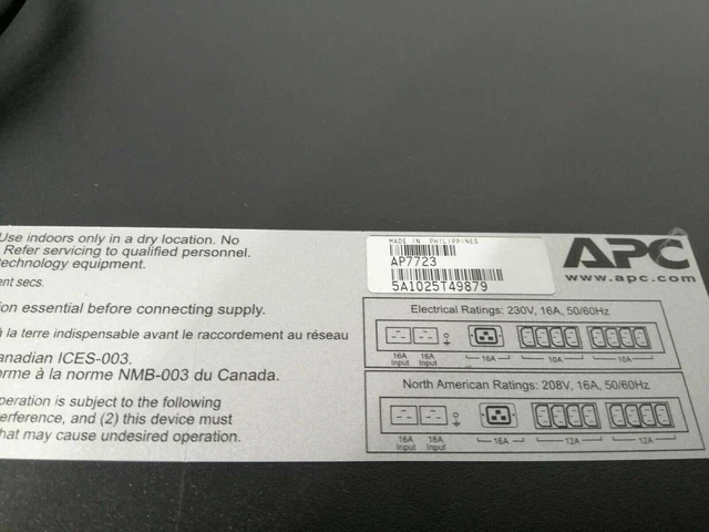 APC AP7723 AUTOMATIC Transfer Switch Redundant Switch Rack-Mount EUR ...