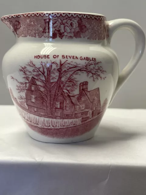 Vtg Small Creamer Staffordshire Adams House Of Seven Gables England Early 1900s