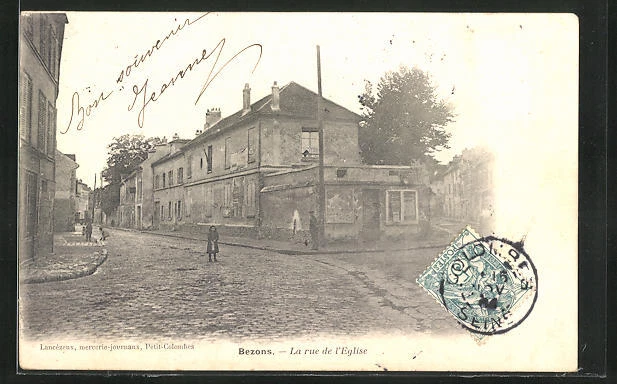 CPA Bezons, La Rue de L´Eglise