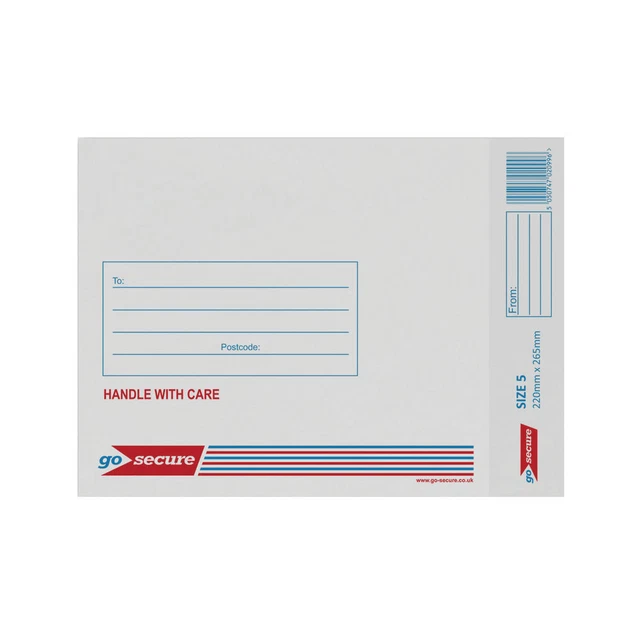 Busta foderata a bolle GoSecure taglia 5 220x265 mm confezione bianca da 20 PB02132