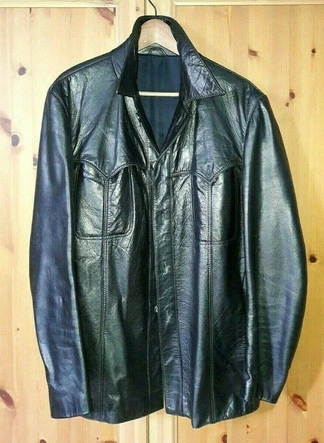 GIACCA PELLE UOMO stile anni 70 EUR 79 00 PicClick IT