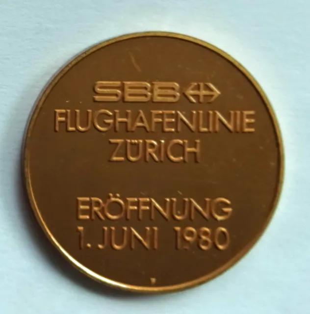 SBB Flughafenline Zurich medaille medal Airplane Train