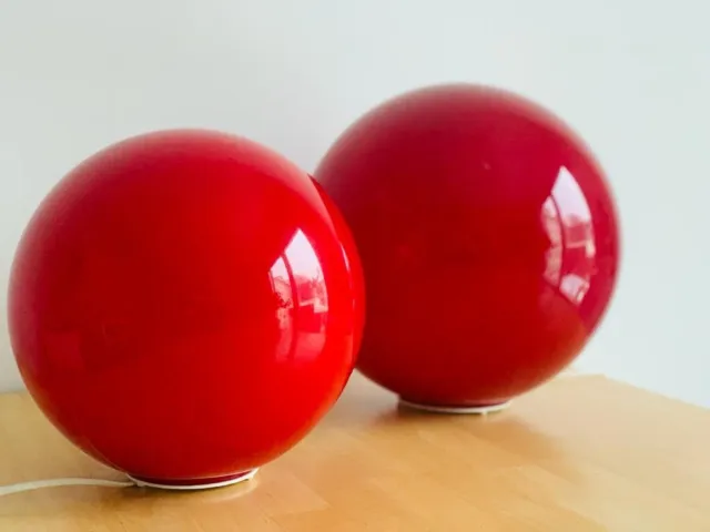 Retro Tischlampen Kugellampe 80er Jahre Rot Design