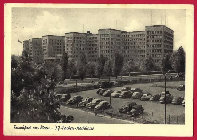 Ak Frankfurt am Main, IG - Farben - Hochhaus, 1957 gelaufen, gute Erhaltung,
