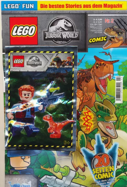 Lego Magazin Jurassic World Comic 2  -  Minifigur Owen mit Baby Raptor