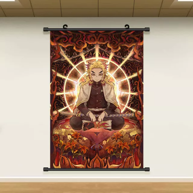 Anime Demon Slayer: Kimetsu no Yaiba Rengoku Kyoujurou HD Wall Scroll Poster Y4