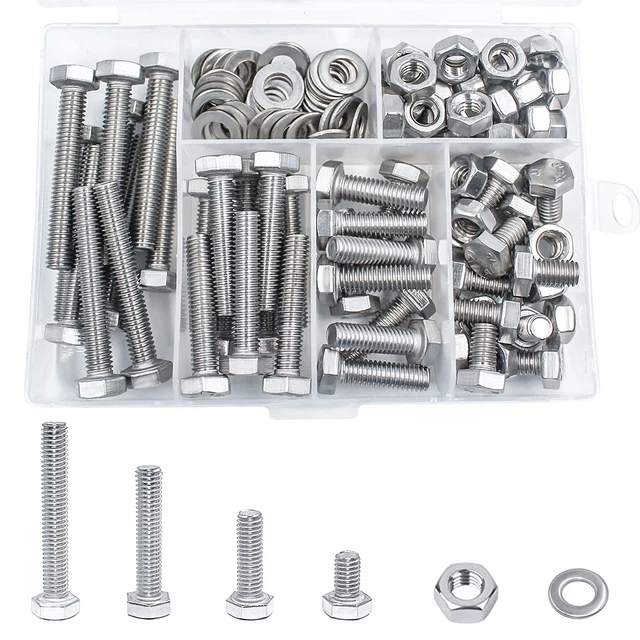 SET VITI BULLONI FILETTATI COMPLETI CON DADI E RONDELLE M5 M6 M8 - Foto 11