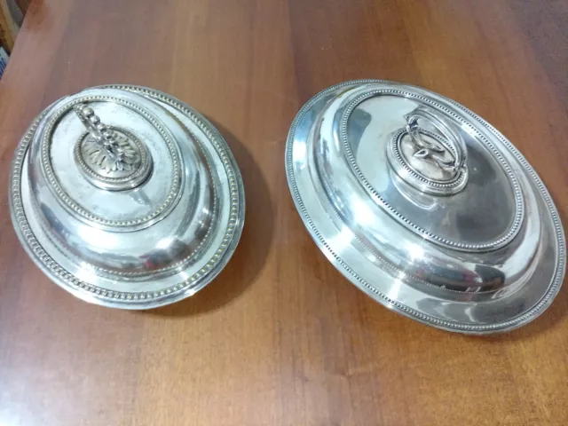 Coppia di legumiere in silver plate Inghilterra fine '800