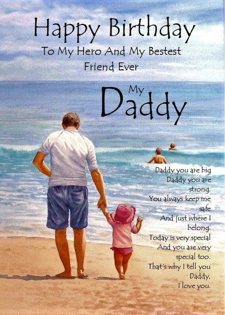 Happy Birthday to my Best Friend Ever, My Daddy A5 Card Love From Daughter