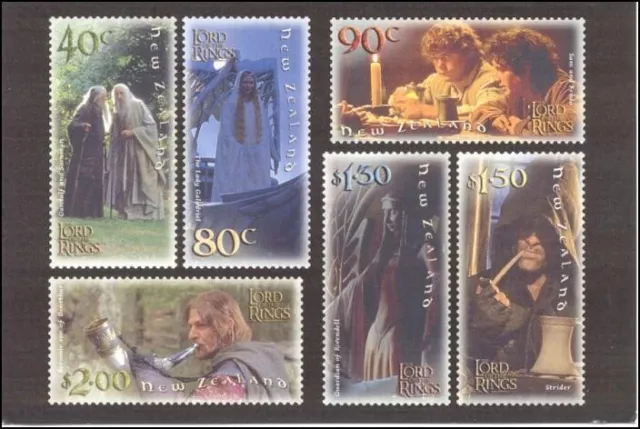 Mint 2001 New Zealand Nz Lord Of The Rings Fellowship Of The Rings  Stamp Set