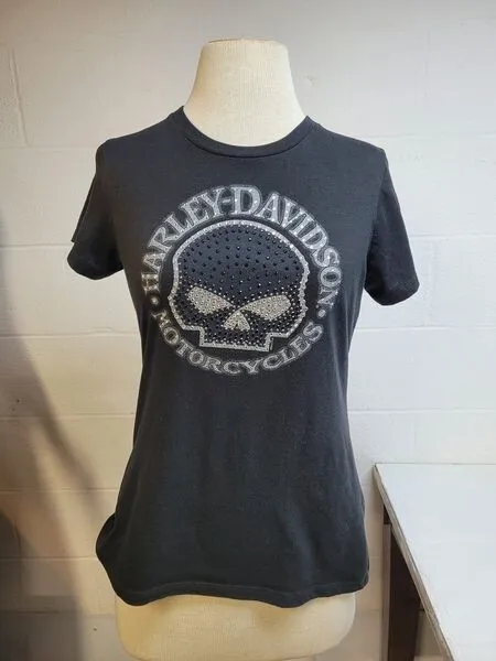 HARLEY-DAVIDSON WOMEN'S SHORT sleeve black T-shirt Akron Ohio / we1847 ...
