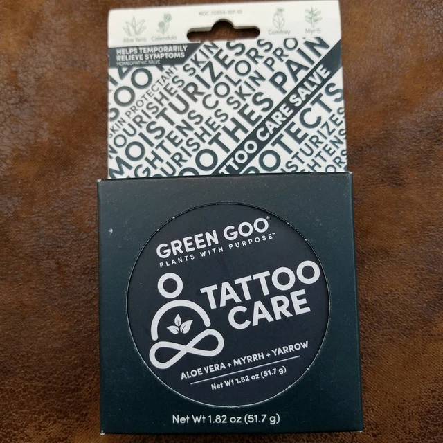 NEW Green Goo Tattoo Care Salve 1.82oz Exp 01/2023 Plant Based Ingredients