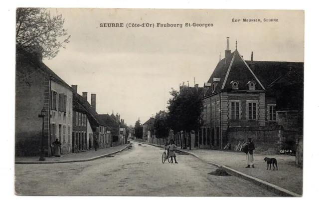 CPA - 21 - SEURRE - Rue du Faubourg Saint Georges - animée - voyagée en 1912