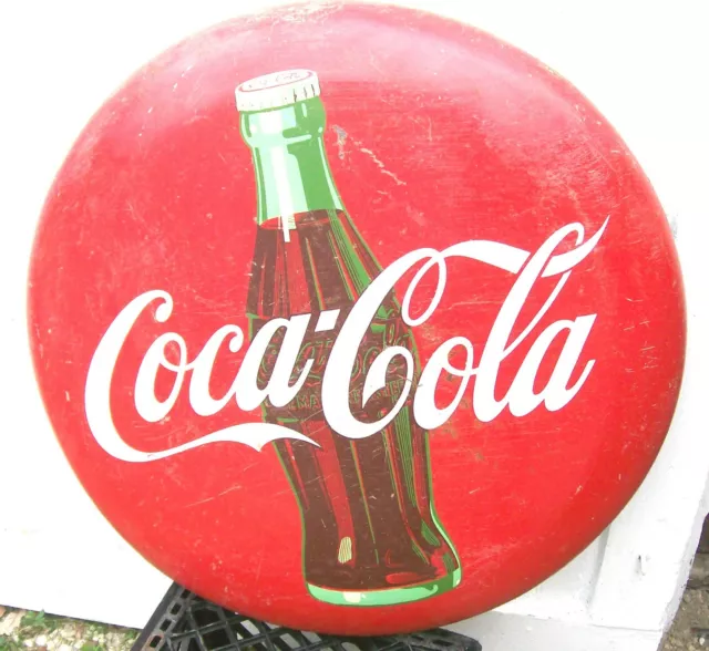 Vintage Coca Cola Hobbleskirt Bottle Thermometer Sign 