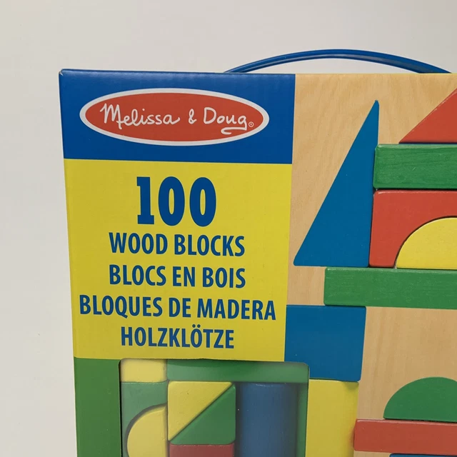 Melissa & Doug Wooden Building Blocks Set - 100 Blocks In 4 Colors And 9 Shapes 86005384055 - View #7
