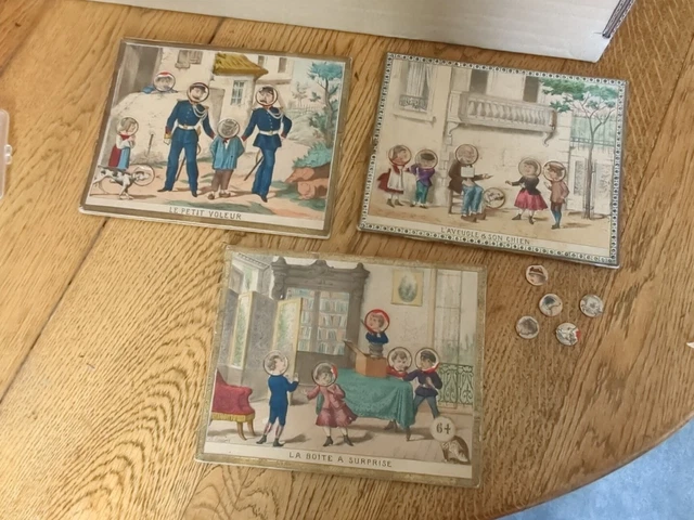 Loto Comique Ancien XIXe - 10 Cartons Narçon - Gravures Jannin - Jeu De Société