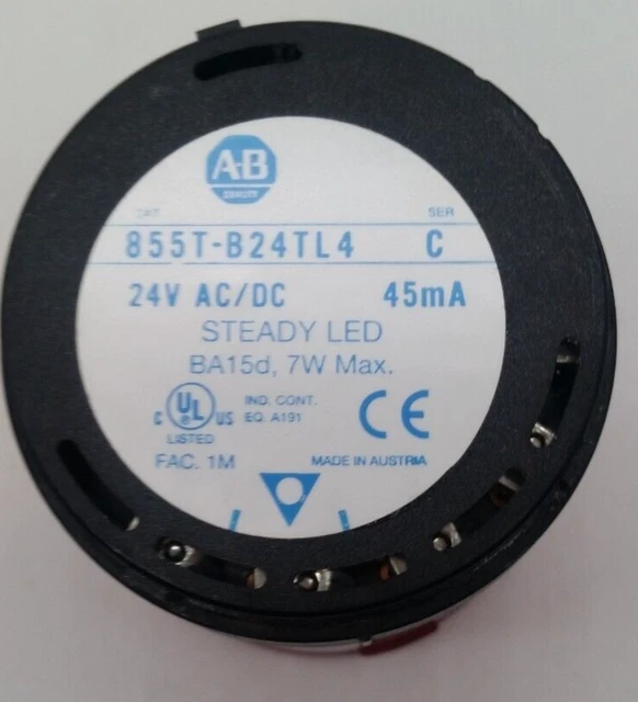 Allen Bradley 855T-B24TL4 24V AC/DC Red Stack Light