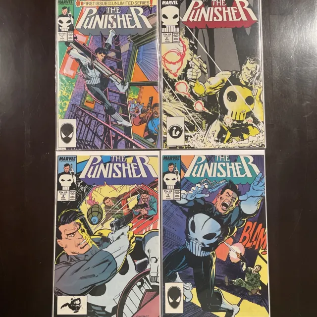 The Punisher #1-4 Marvel Comics Lot - 1987 VF+/NM