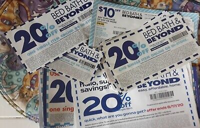 Lot of 6 Bed Bath & Beyond Coupons $10 Off $30 & 20% one item Expired