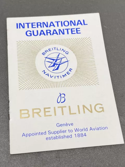 Vintage Original Breitling Navitimer International Garantee Warranty