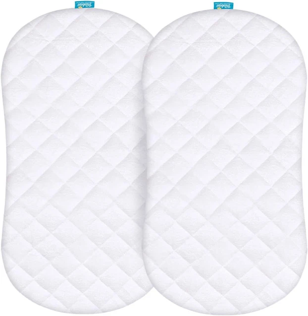 Bassinet Mattress Pad Cover Halo Sleeper Waterproof Protector, 2 Pack Breathable