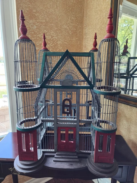 Vintage 20th Century Large Wooden  Birdcage Cathedral dome