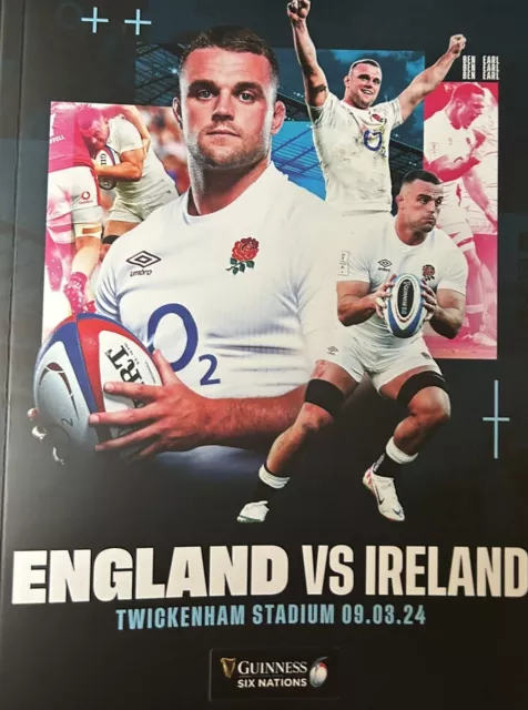 England v Ireland official programme 2024 Six Nations rugby, London