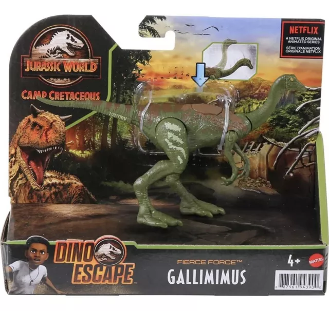 JURASSIC WORLD DINO Escape Camp Cretaceous Fierce Force Gallimimus ...