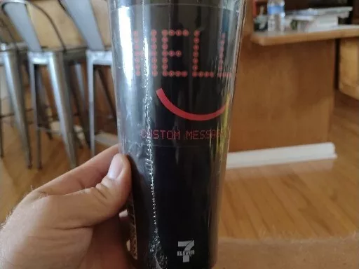 2 For $100 COLLECTIBLE 7-ELEVEN CUSTOM MESSAGE CUP TUMBLER RED LED SCROLLING