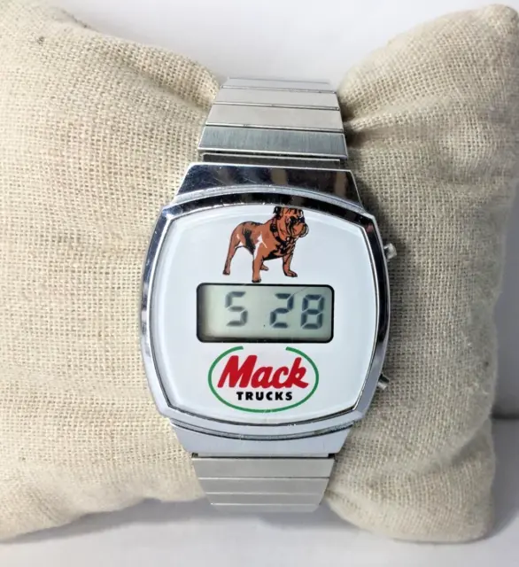 Vintage 1980’s Mack Truck Digital LCD Quartz Wrist  Watch Working New Battery!