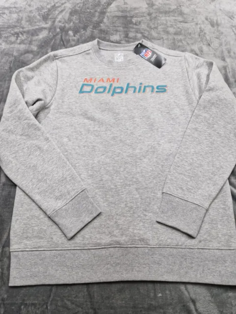 Maglione NFL Team Apparel Miami Dolphins grigio taglia media nuovo maglione pullover