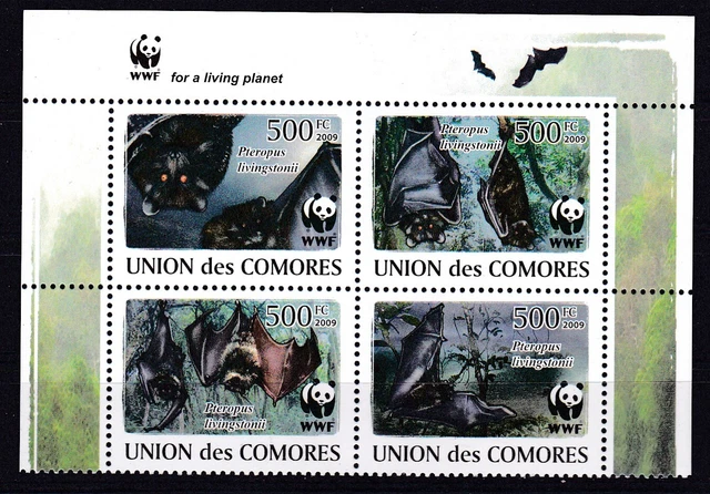 Comoro Islands, Fauna, WWF, Bats MNH / 2009