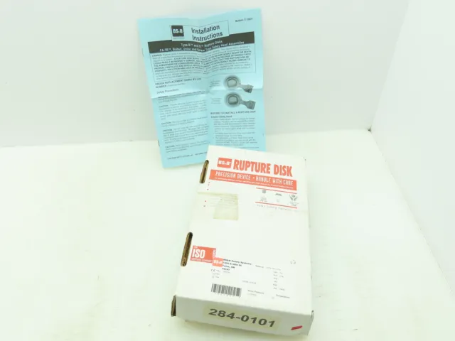 BS&B Safety Systems 1136184, DV-N-04 Rupture Disk 2" Type DV 13.75 PSIG @ 72°F