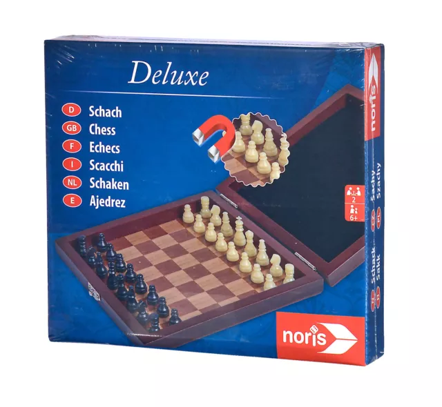 NORIS Deluxe Reisepiel Schach Spieleklassiker Mehrfarbig
