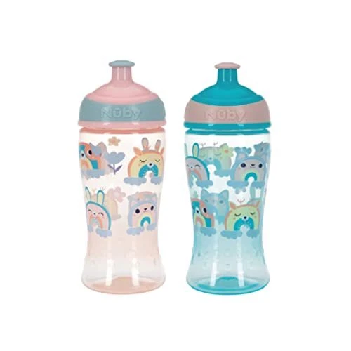 Nuby Super Schlurp Wasserflasche verschüttet aktiv Kleinkind Schluckbecher 12oz einfach zu greifen