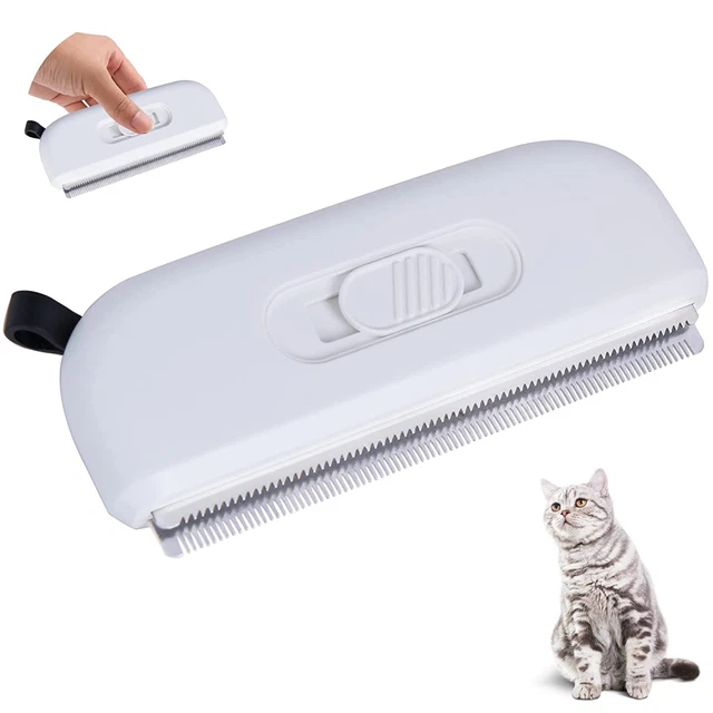 FOZZA Cat Grooming Brush, Self Cleaning Slicker Brush for One Size, White