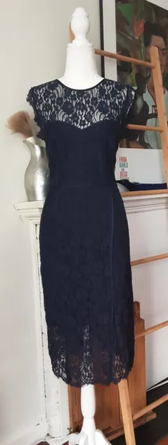 Alannah Hill Navy Blue Lace Dress Sz 12