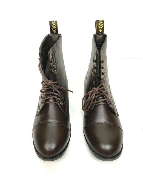 Saxon Paddock Riding Boots US Womens 11 Lace Up Equileather Brown NWOB