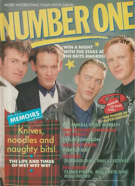 Number One Magazine Wet Wet Wet Holly Johnson Will To Power January 1989