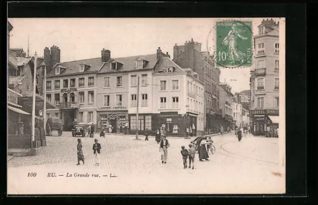 CPA Eu, La Grande rue 1922