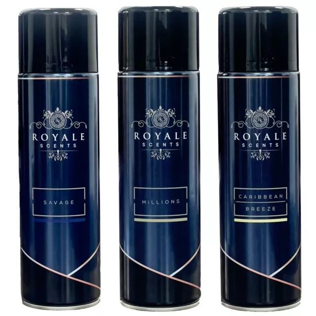 3x 500ml Royale Scents Turbojet Air Freshener Savage Millions C Breeze Sovereign