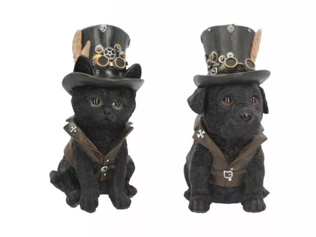 Steampunk Cogsmiths Dog / Cat Gothic Ornament Nemesis Now Resin Choice Of 2