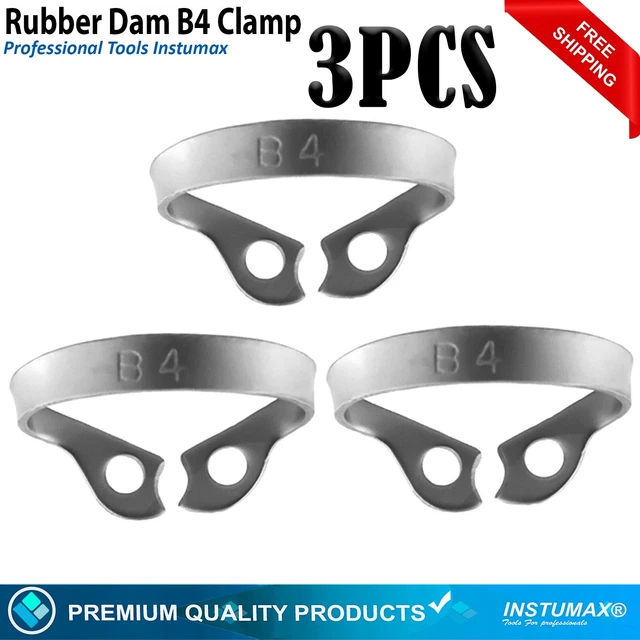 3-PCS Universal Brinker Rubber Dam Clamps B4 Dental Clamps Brinker Tissue Tool