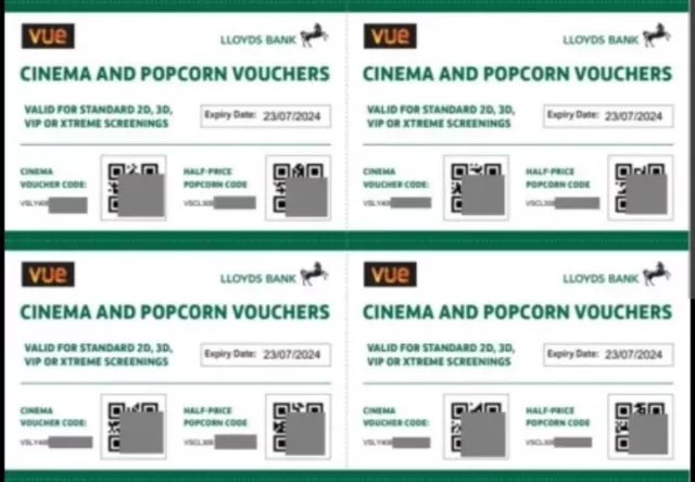 2 x VUE Cinema & HalfPrice Popcorn (any size) - For 2D 3D VIP & XTREME Tickets
